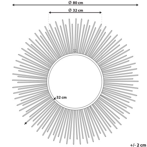 Lustro ścienne CILLY 80 cm 80 cm Metal Srebrny