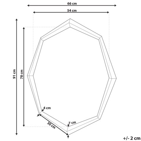 Lustro ścienne OENO 66 cm 91 cm Srebrny