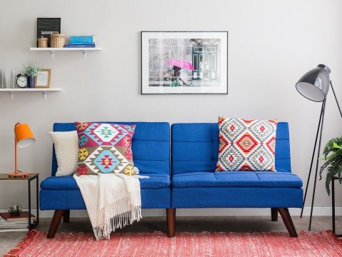 Sofa rozkładana niebieska RONNE