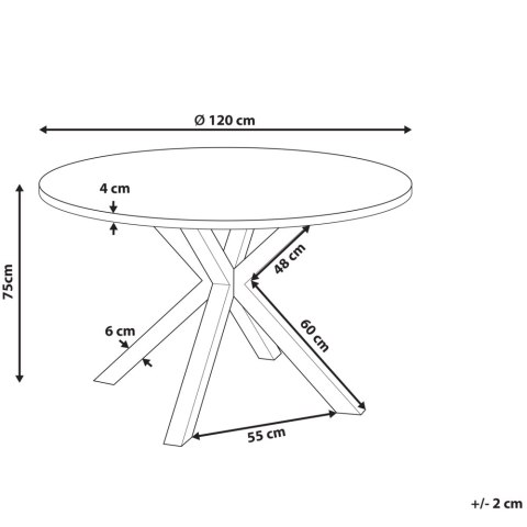 Stół ogrodowy okrągły ⌀120 cm szary z czarnym MALETTO