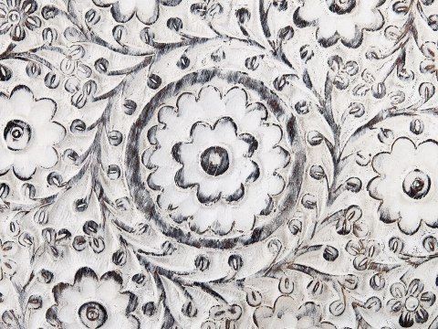 Zestaw 2 stolików pomocniczych drewno mango złamana biel BARJU