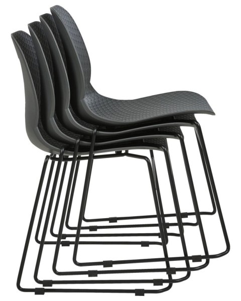 Zestaw 4 krzeseł do jadalni PANORA Ciemnoszary