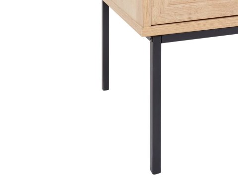 Komoda 6 szuflad fronty rattanowe jasne drewno PASCO