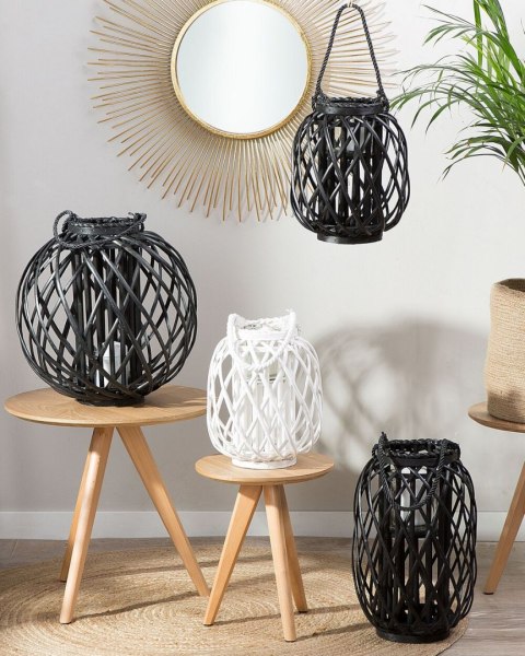 Lampion MAURITIUS Drewno 30 cm Biały