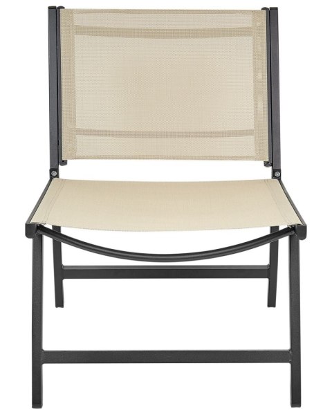 Zestaw 2 krzeseł ogrodowych MARCEDDI Z podnóżkiem Metal Beżowy