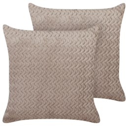 Zestaw 2 poduszek dekoracyjnych SURMI Sztuczne futro 45 x 45 cm Jasnobrązowy Jednolity Lumarko!