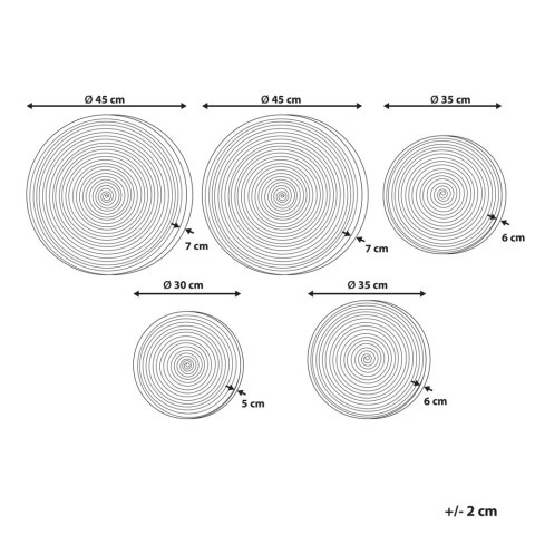 Zestaw dekoracji ściennych SONLA Trawa morska Kolorowy 45/35/30 cm