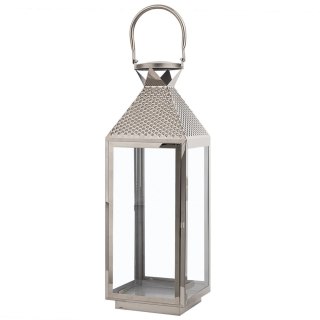 Lampion BALI Metal 55 cm Srebrny