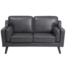 Sofa 2-osobowa ekoskóra szara LOKKA Lumarko!
