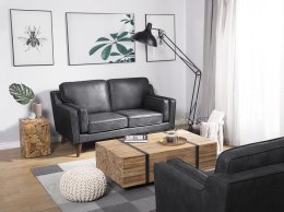 Sofa 2-osobowa ekoskóra szara LOKKA Lumarko!