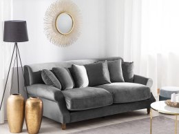 Sofa 2-osobowa welurowa szara EIKE Lumarko!