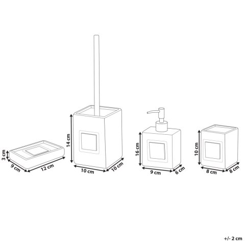 Zestaw akcesoriów łazienkowych 4 elementy KOUROU Ceramika Czarny