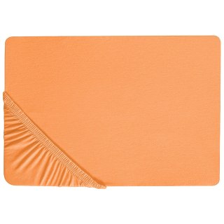Prześcieradło z gumką JANBU Bawełna 90x200 cm Pomarańczowy