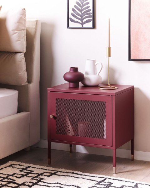Szafka nocna OSSETT Metal Bordowy