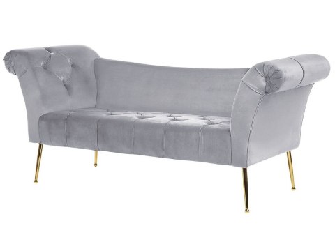 Szezlong welurowy szary NANTILLY