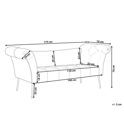 Szezlong welurowy szary NANTILLY
