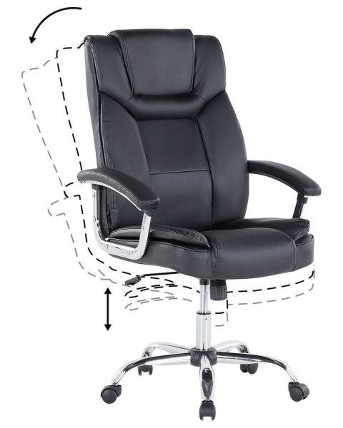 Fotel biurowy regulowany ekoskóra czarny ADVANCE