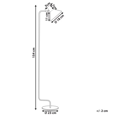 Lampa podłogowa RIMAVA Regulowana Metal Czarny