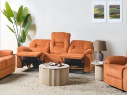 Sofa z manualną funkcją relaksu 3-osobowa pomarańczowa BERGEN Lumarko!