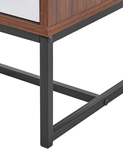 Szafka nocna 2 szuflady NUEVA Ciemny brąz/ biały