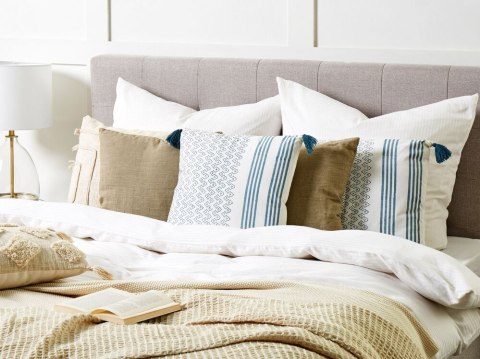 Zestaw 2 poduszek dekoracyjnych TILIA Bawełna 45 x 45 cm Niebieski Wzór geometryczny