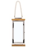 Lampion BORNEO Metal 41 cm Srebrny Lumarko!