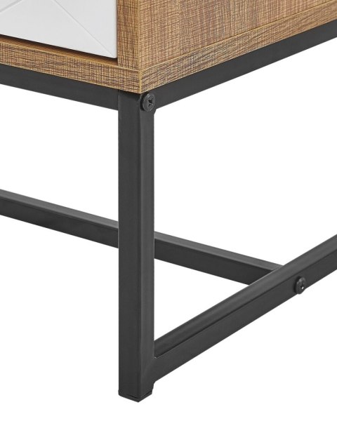 Szafka nocna 2 szuflady NUEVA Jasny brąz/ biały