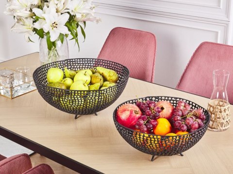 Zestaw 2 mis dekoracyjnych czarny KRUKUT