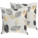 Zestaw 2 poduszek dekoracyjnych LOTUS Bawełna 45 x 45 cm Biały Złoty Czarny Wzór roślinny Lumarko!
