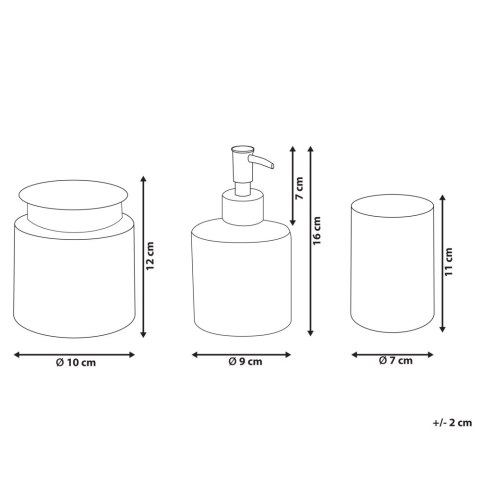 Zestaw akcesoriów łazienkowych 3 elementy MANAGUA Szkło Szary