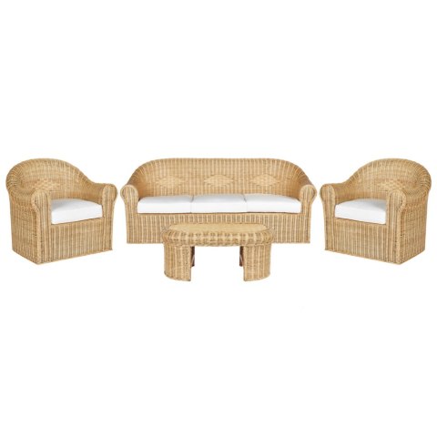 Zestaw ogrodowy ze stolikiem dla 5 osób LIVADEIA Rattan Naturalny