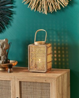 Lampion BANTUL Drewno 28 cm Naturalny Lumarko!