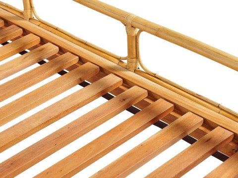 Łóżko Rattan FLORENTINE 180 x 200 cm Jasnobrązowy