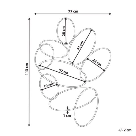 Lustro ścienne DECIZE 113 cm 77 cm Metal Złoty