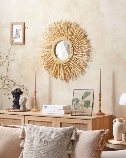 Lustro ścienne KALASIN 60 cm 60 cm Rattan Naturalny Lumarko!