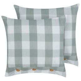 Zestaw 2 poduszek dekoracyjnych TAMNINE 45 x 45 cm Miętowy W kratkę Lumarko!