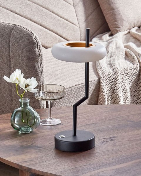 Bezprzewodowa lampa stołowa LED ALVIELA Ze ściemniaczem Metal Czarny