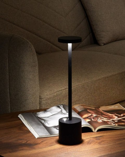 Bezprzewodowa lampa stołowa LED LIZANDRO Ze ściemniaczem Metal Czarny