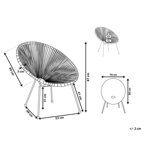 Krzesło ogrodowe ACAPULCO II Technorattan Pomarańczowy