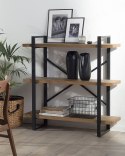 Regał 3 półki TIMBER 111 cm Ciemnobrązowy Lumarko!