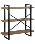 Regał 3 półki TIMBER 111 cm Ciemnobrązowy Lumarko!