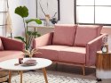 Sofa 2-osobowa welurowa różowa MAURA Lumarko!