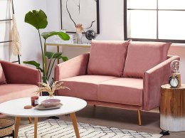 Sofa 2-osobowa welurowa różowa MAURA Lumarko!