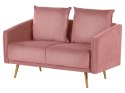 Sofa 2-osobowa welurowa różowa MAURA Lumarko!