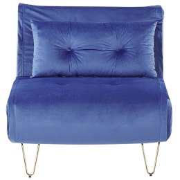 Sofa welurowa rozkładana granatowa VESTFOLD Lumarko!