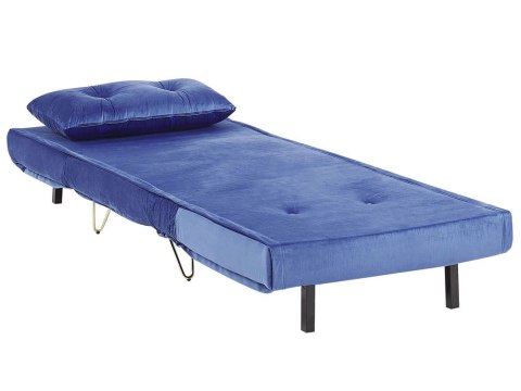 Sofa welurowa rozkładana granatowa VESTFOLD