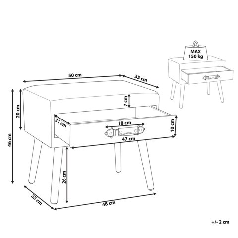 Szafka nocna EUROSTAR Ekoskóra Beżowy