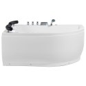 Wanna narożna LED prawa z hydromasażem 158 x 113 cm biała PARADISO Lumarko!