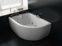 Wanna narożna LED prawa z hydromasażem 158 x 113 cm biała PARADISO Lumarko!