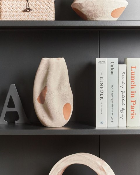 Wazon na kwiaty BATOIDEA Kamionka 25 cm Jasnobeżowy